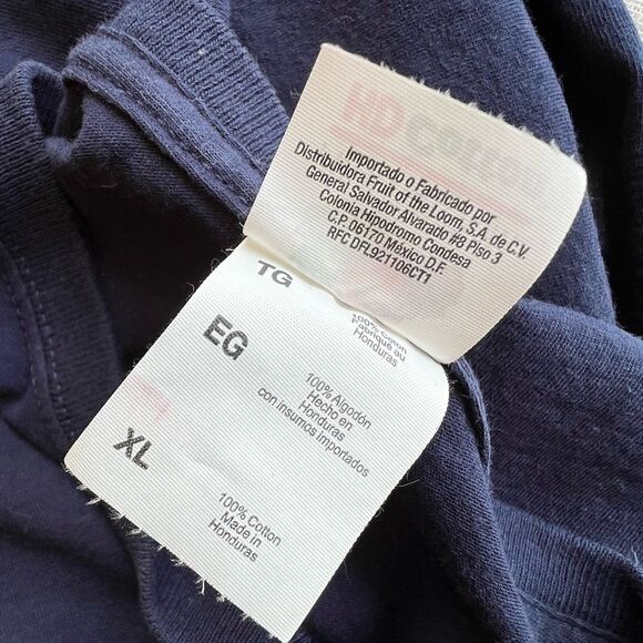 Vintage Bald Eagle USA 100% Navy Cotton Graphic Tee Mens Size XL - Picture 11 of 12